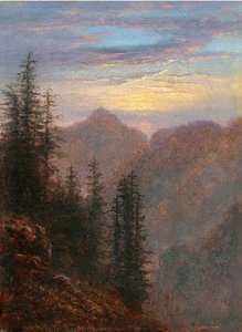 Berglandschaft in der Dämmerung
