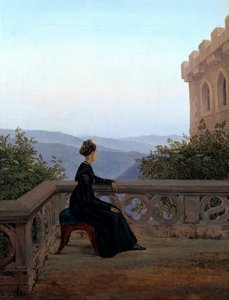 Frau auf dem Balkon