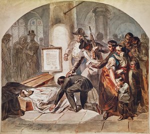 Begräbnis des demokratischen Robert Blum, erschossen im Oktober 1848 in Wien von Karl Hermann Schmolze