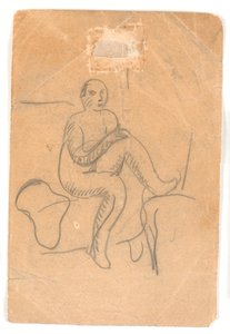 Sitzende, nackte Frau