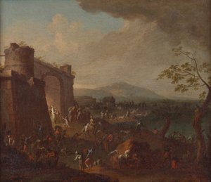 Jahrmarkt vor einem Stadttor