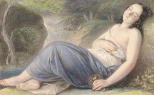 Psyche schläft in einer Landschaft von Karl Joseph Aloys Agricola