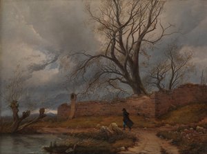 Wanderer im Sturm von Karl Julius Von Leypold