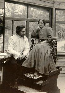 Russischer Autor Leonid Andrejew mit seiner Frau
