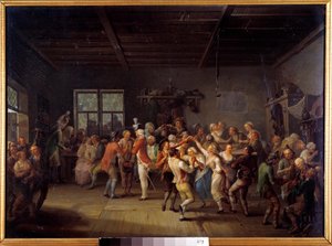 Rekrutierung in einem Gasthaus des 18. Jahrhunderts von Karl Kaspar Pitz