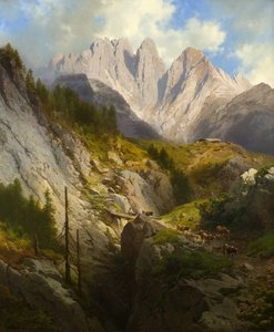 Bergszene in Tirol von Karl Millner