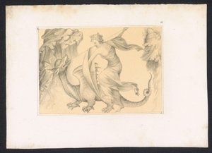 Kampf zwischen Drache und Frau von Karl Palzow