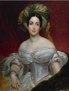 Porträt der Baronin Aurora Charlotta Demidova, geb. Stjernvall 1808-1902, 1837 von Karl Pavlovich Bryullov