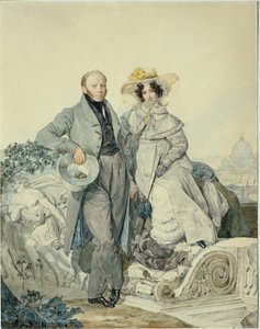 Porträt von Grigory Nikanorovich und Varvara Alexeyevna Olenin, 1827 von Karl Pavlovich Bryullov