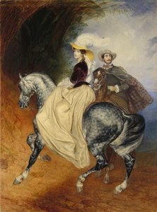Die Reiter. Porträt von Eugeny und Emily Mussard, 1849