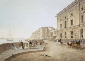 Ansicht des Newa-Ufers beim Alten Eremitage-Gebäude