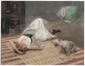 Modell mit Zigarette von Karl Robert Lundberg