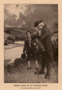 Benjamin Franklin untersucht den Blitz von Karl Storch