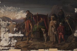 Kaiser Karl V. auf der Flucht vor Moritz von Sachsen