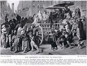 Die Girondisten auf dem Weg zur Hinrichtung, Illustration aus 