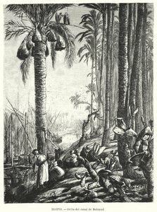 Ufer des Mahmoudiyah-Kanals, Ägypten von Karl Wilhelm Gentz