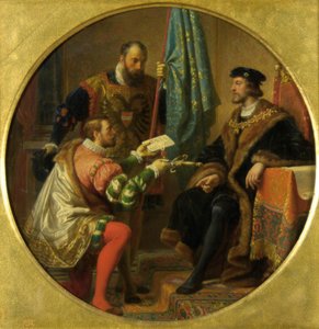 Kaiser Karl V. und König Franz I. bei Pavia 1525 von Karl von Blaas