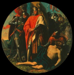Rudolf I. auf dem Schlachtfeld nach dem Sieg über Ottokar