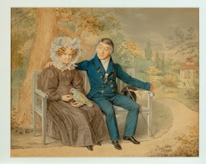 Altes Paar in einem Wiener Garten von Karl von Saar