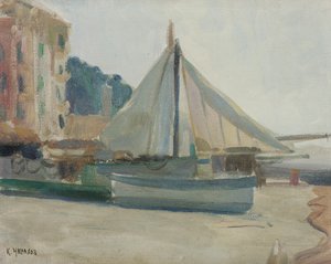 Boot mit Segel von Karpo Tchirakhoff
