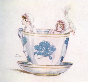 Eine Ruhepause in einer Teetasse von Kate Greenaway von Kate Greenaway