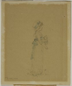 Mädchen mit Katze von Kate Greenaway