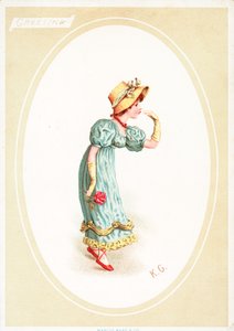 Grußkarte (Chromolithographie) von Kate Greenaway
