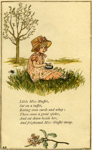 Kleine Miss Muffet illustriert