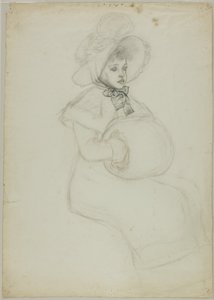 Sitzendes Mädchen mit Muff von Kate Greenaway