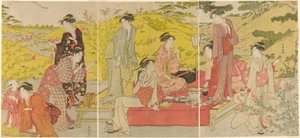 Picknick-Party in Hagidera von Katsukawa Shuncho