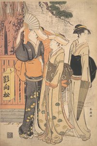Drei Frauen am Fuße eines Kiefernbaums, ca. 1790 von Katsukawa Shuncho