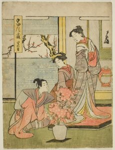 Akt Vier: Enya Hangans Schloss aus dem Stück Chushingura (Schatz der siebenundvierzig treuen Vasallen) von Katsukawa Shun