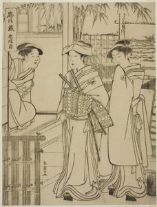 Akt Neun: Yuranosukes Haus in Yamashina aus dem Stück Chushingura (Schatz der siebenundvierzig treuen Vasallen) von Katsukawa Shun