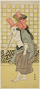 Schauspieler Asao Tamejûrô I als Betrunkener Gotôbei in „Yoshitsunes Koshigoe-Petition“ von Katsukawa Shun