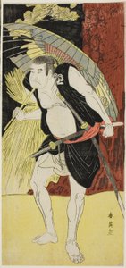Schauspieler Mimasu Tokujirō I als Hayano Kampei (Links) und Nakayama Kojūrō VI als Ono Sadakurō (Rechts) in „Schatz der 47 treuen Vasallen“ („Kanadehon chūshingura“) von Katsukawa Shun