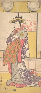 Nakayama Tatezo als Kurtisane stehend, nach links gewandt, ca. 1792-93 von Katsukawa Shun
