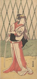 Segawa Kikunojo in einer Frauenrolle, 1762-1819 von Katsukawa Shun