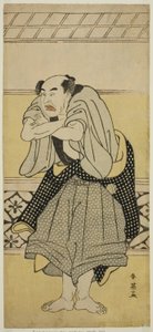Der Schauspieler Asao Tamejuro I als betrunkener Gotobei im Stück Yoshitsune Koshigoe Jo, aufgeführt im Ichimura-Theater im neunten Monat, 1790 von Katsukawa Shun