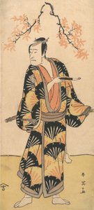 Der Schauspieler Ichikawa Komazo II hält eine Pfeife, 1762-1819
