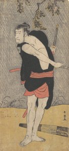Der Schauspieler Ichikawa Komazo II als Samurai in Kampfmontur, ca. 1703