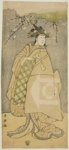 Der Schauspieler Iwai Kiyotaro als Kewaizaka no Shosho im Stück Gohiiki no Hana Aikyo Soga, aufgeführt im Kawarazaki-Theater im ersten Monat, 1794