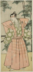 Der Schauspieler Matsumoto Koshiro IV als Hatakeyama Shigetada verkleidet als Honjo Soheiji (?) im Stück Edo no Fuji Wakayagi Soga (?), aufgeführt im Nakamura-Theater (?) im ersten Monat, 1789 (?)