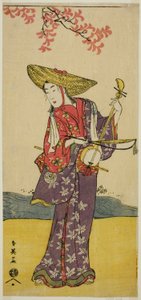 Der Schauspieler Sawamura Tamagashira als wandernder Musiker im Stück Dai Danna Kanjincho, aufgeführt im Kawarazaki-Theater im elften Monat, 1790 von Katsukawa Shun