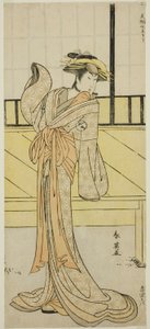 Der Schauspieler Segawa Kikunojo III als Okaru im Stück Kanadehon Chushingura, aufgeführt im Morita-Theater im achten Monat, 1787 von Katsukawa Shun