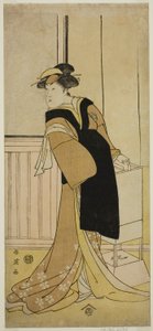 Der Schauspieler Segawa Kikunojo III als Otoma (?) im Stück Sayo no Nakayama Hiiki no Tsurigane (?), aufgeführt im Nakamura-Theater (?) im elften Monat, 1790 (?) von Katsukawa Shun