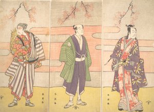 Drei nicht identifizierte Schauspieler, ca. 1793 von Katsukawa Shun