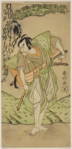 Der Schauspieler Otani Hiroemon III als Osada no Zenjo Kagemune im Stück Izu-goyomi Shibai no Ganjitsu, aufgeführt im Morita-Theater ab dem ersten Tag des elften Monats, 1772
