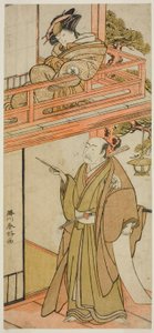 Die Schauspieler Iwai Hanshiro IV als Okaru und Onoe Kikugoro I (?) als Yuranosuke