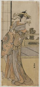 Arashi Murajiro als Kurtisane mit einem Brief, späte 1780er Jahre von Katsukawa Shunko