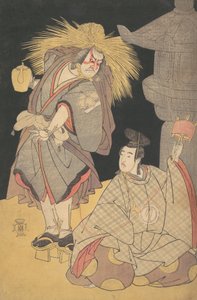 Szene aus dem Drama Yuki-motsu-take Furisode Genji, Dezember 1785
